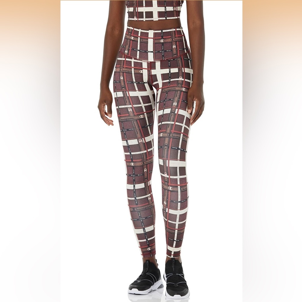 Champion High-Rise Plaid Printed Leggings